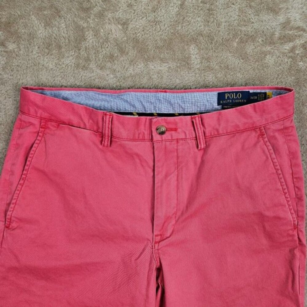 Polo Ralph Lauren Stretch Straight Fit Washed Chino Pant Men's Size 34x30 Pink - Picture 11 of 16
